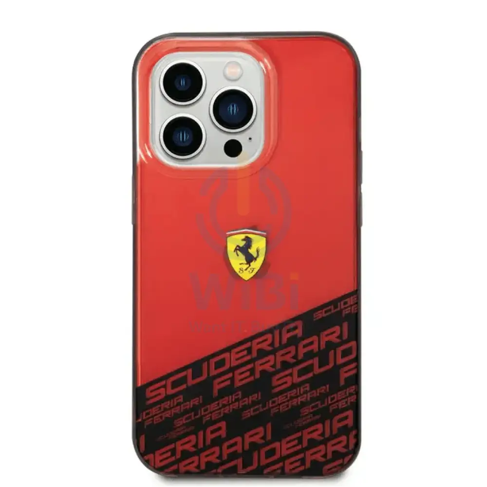 FERRARI iPhone 14 Pro Max PC/TPU IML CASE BOTTOM SCUDERIA ALLOVER PRINT - Red Accessories > Mobiles & Tablets > Mobiles