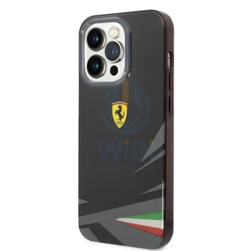 Ferrari iPhone 14 Pro PC/TPU Case with Double Layer Print - Black Accessories > Mobiles & Tablets > Mobiles