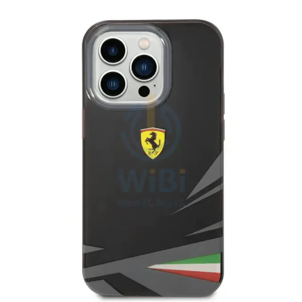 Ferrari iPhone 14 Pro PC/TPU Case with Double Layer Print - Black Accessories > Mobiles & Tablets > Mobiles