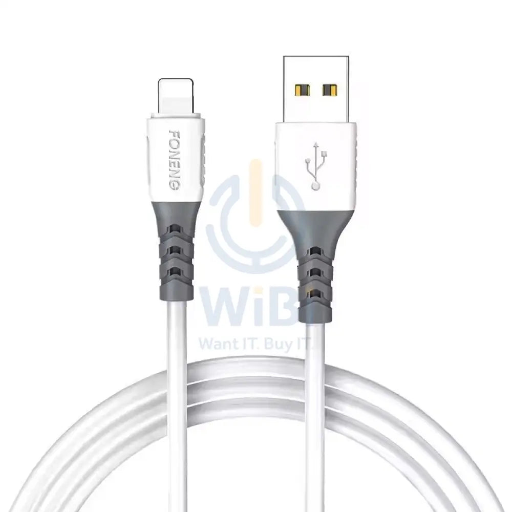 Foneng X66 Qc 2M Fast 3A Lightning Data Cable - White Accessories > Cables & Converters > Cables