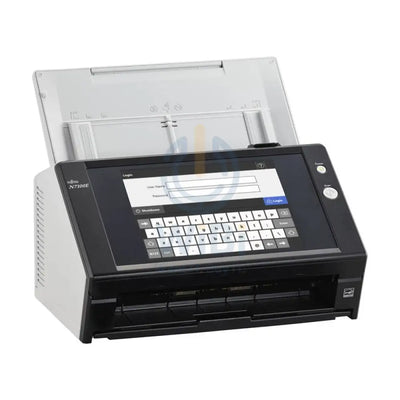 فوجيتسو N7100E - 25 صفحة في الدقيقة / 600 نقطة في البوصة / A4 / RJ-45 / ADF مجلد الورق ماسح ضوئي