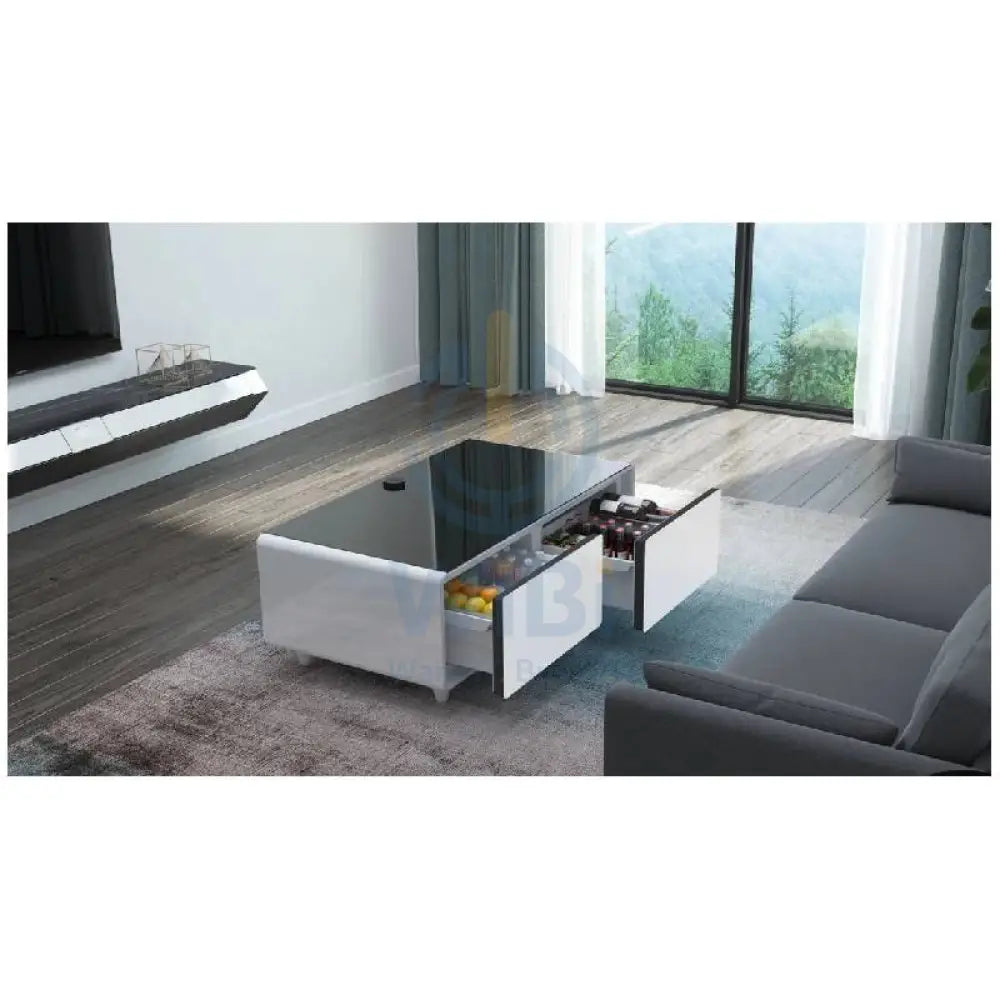 Gamax Elegant Smart Coffee Table with 135L Refrigerator - 2x USB / White Accessories > Smart Devices