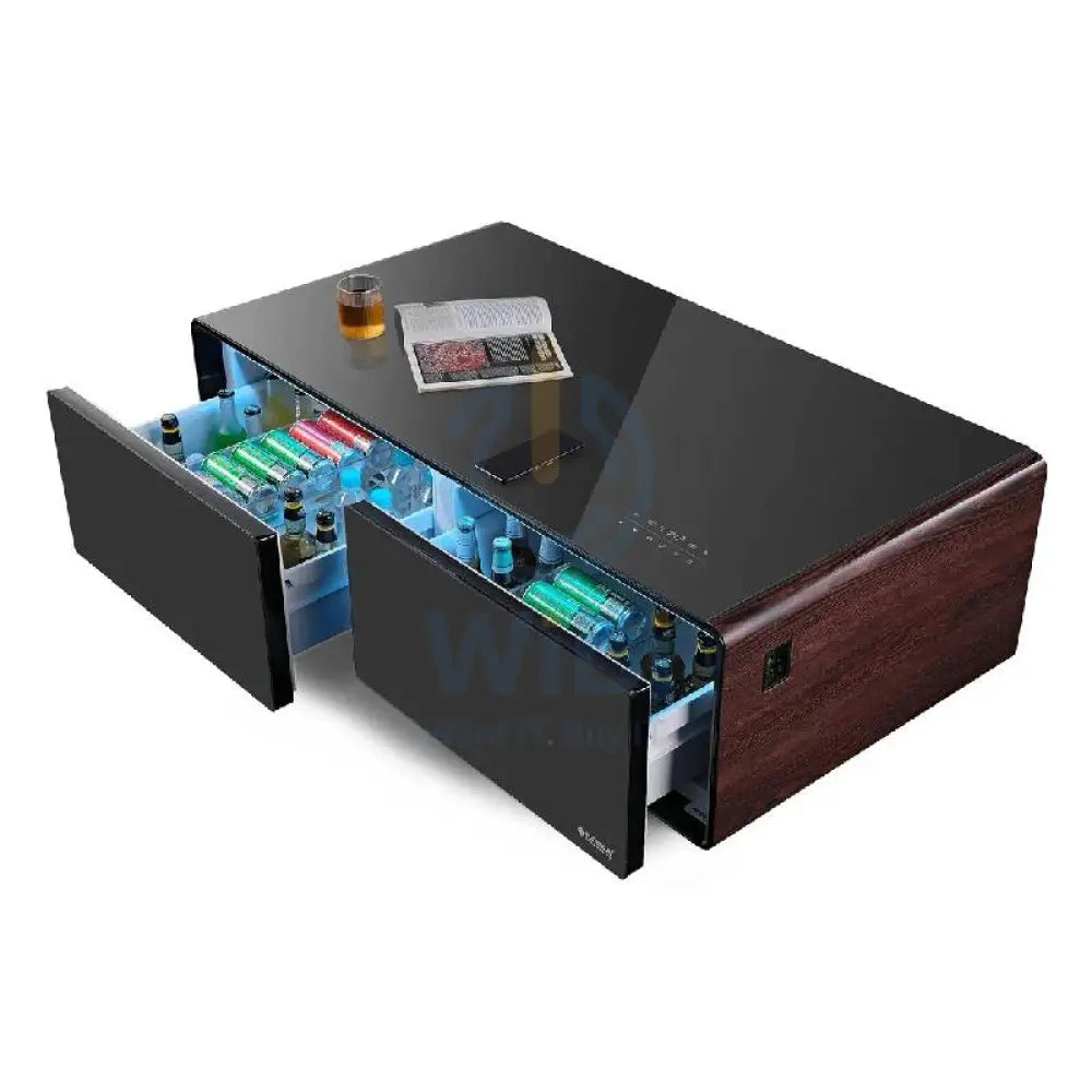 Gamax Elegant Smart Coffee Table with 135L Refrigerator - 2x USB / Wooden Accessories > Smart Devices