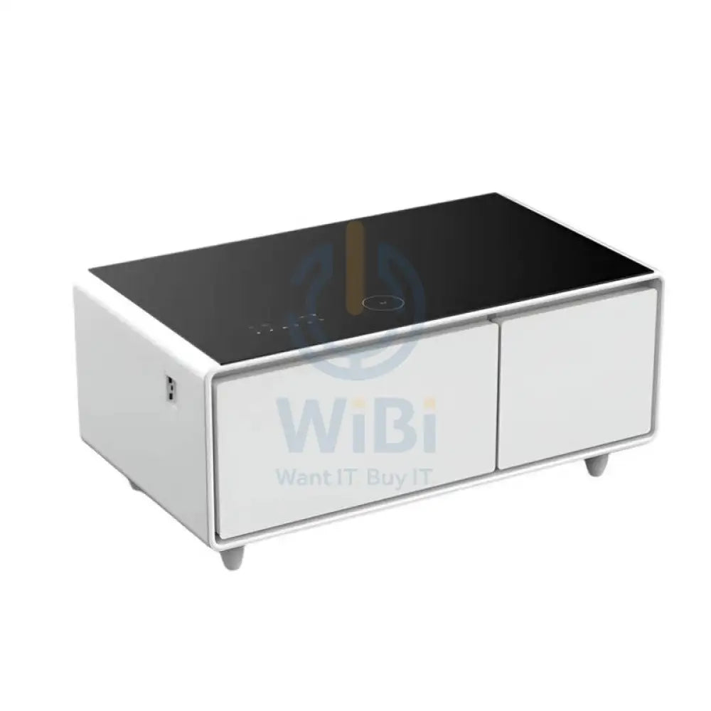 Gamax Elegant Smart Coffee Table with 90L Refrigerator - 2x USB / White Accessories > Smart Devices