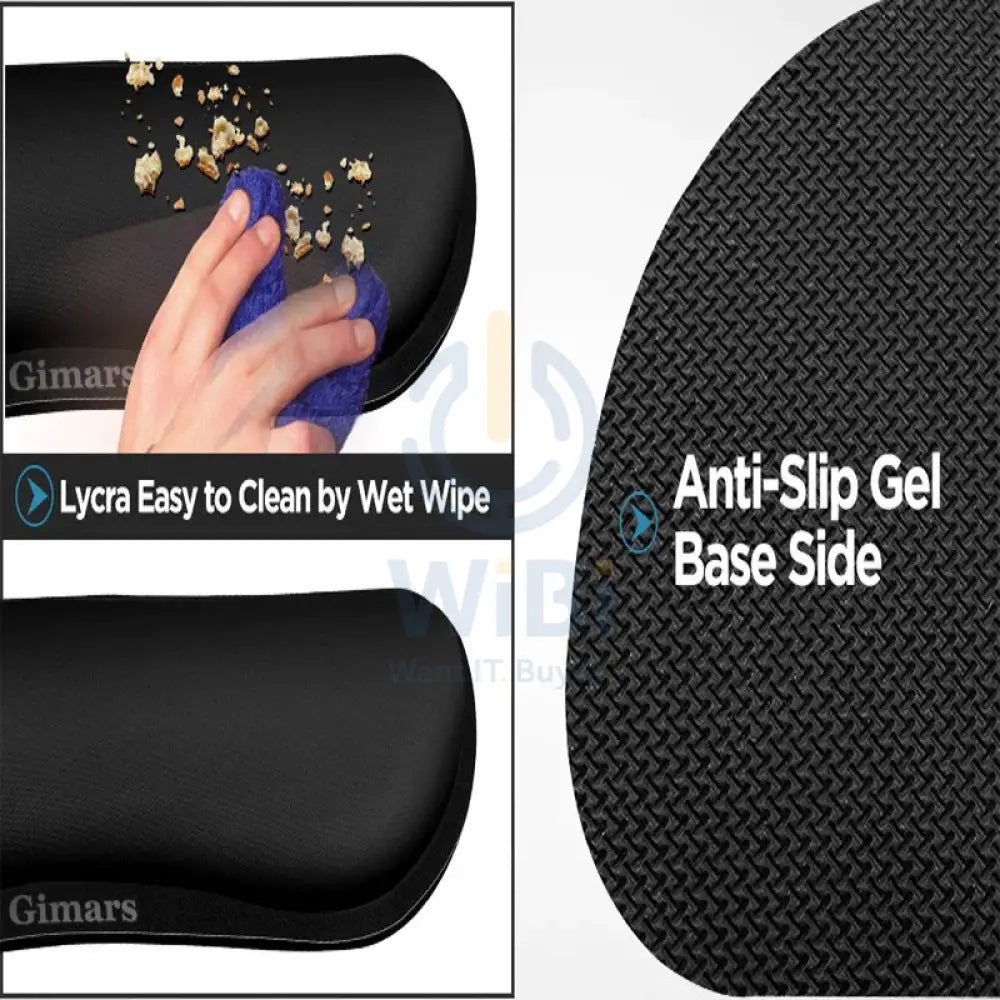 Gimars Upgrade Enlarge Gel Memory Foam Set Keyboard / Mouse Wrist Rest Pad - Black Accessories > Mousepad