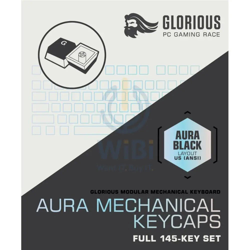 Glorious Aura Keycaps v2 - Black For Mechanical Gaming Keyboard Accessories > Keyboard & Mouse
