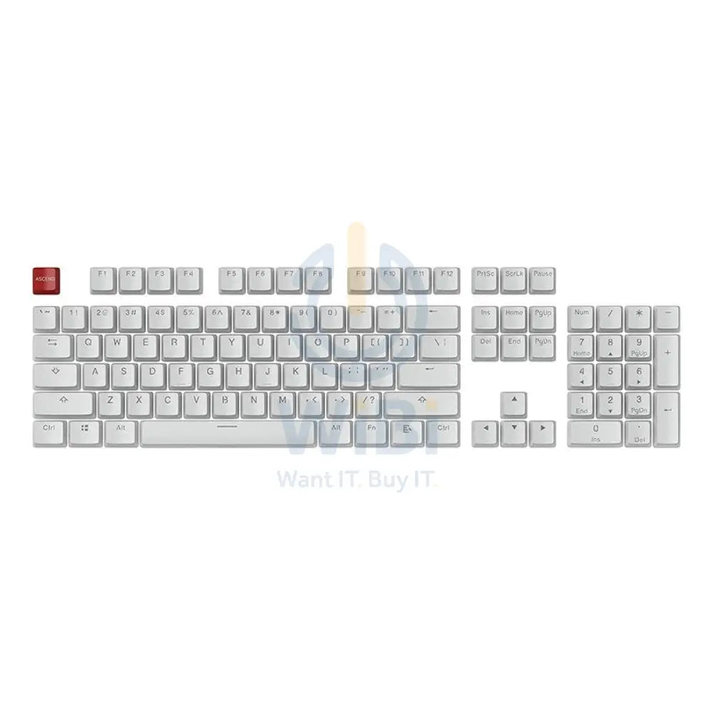 Glorious Aura Pudding Keycaps V1 PBT - White Accessories > Keyboard & Mouse