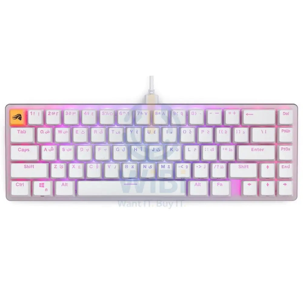 Glorious GMMK2 65% Pre-Built ANSI Wired RGB Mechanical Gaming Keyboard (Arabic Layout) - White Accessories > Keyboard &