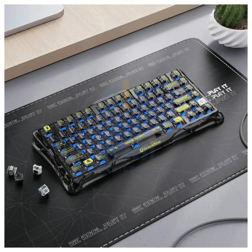 GravaStar Mercury K1 Lite 75% Wireless Mechanical Gaming Keyboard - Transparent Black Accessories > Keyboard & Mouse >
