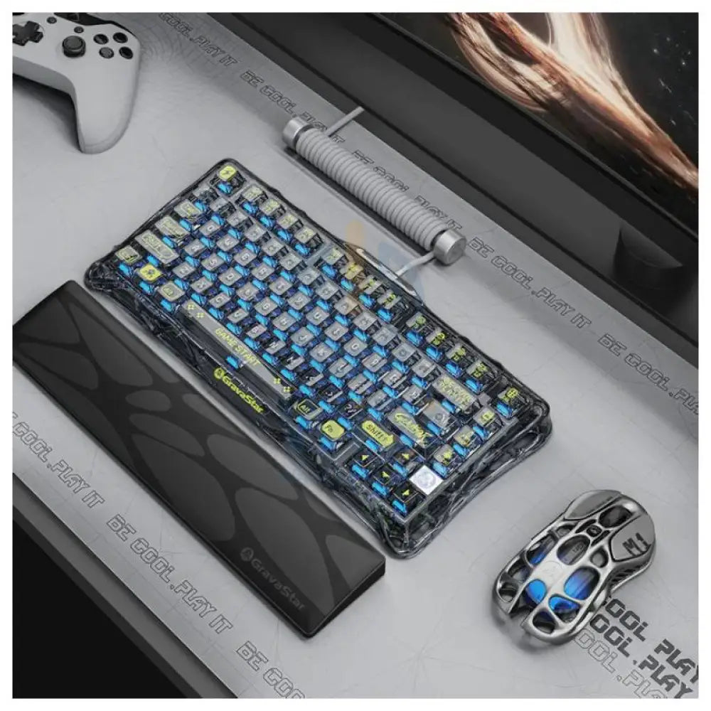 GravaStar Mercury K1 Lite 75% Wireless Mechanical Gaming Keyboard - Transparent Black Accessories > Keyboard & Mouse >