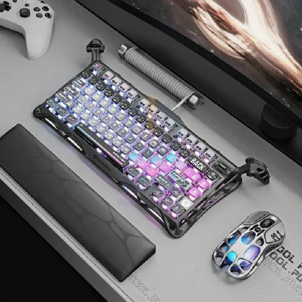 GravaStar Mercury K1 Pro 75% Wireless Mechanical Gaming Keyboard Special Edition - Galaxy Black Accessories > Keyboard