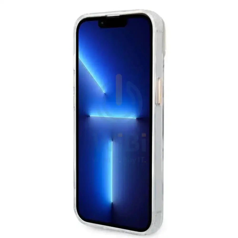 Guess Apple iPhone 14 Plus Magsafe Compatible Translucent Gold Outline & Logo - Transparent Accessories > Mobiles &