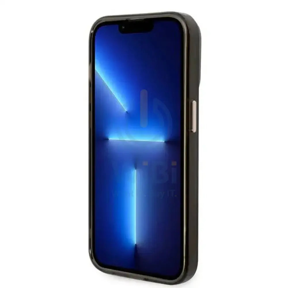 Guess Apple iPhone 14 Pro Magsafe Compatible Translucent Gold Outline & Logo - Black Accessories > Mobiles & Tablets >