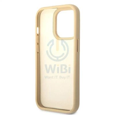 Guess Apple iPhone 14 Pro Max Pu Croco Case With Metal Camera Outline - Gold Accessories > Mobiles & Tablets > Mobiles
