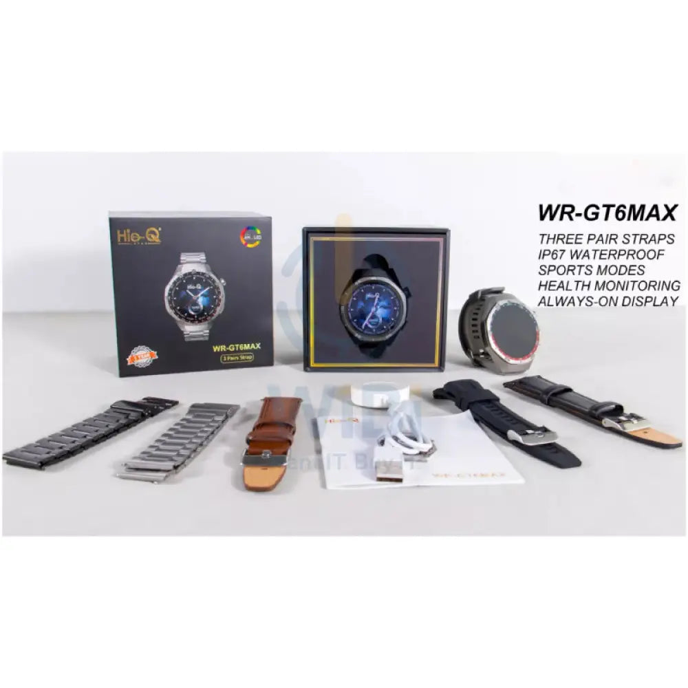 Hie-Q WR-GT6 Max Smart Watch - 3 Pair Straps Smart Watches