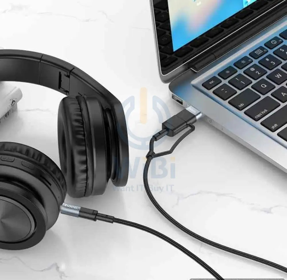 Hoco 2 in 1 Digital Audio Conversion Cable - Type-C / USB / 1 Meter / Black Accessories > Cables & Converters > Cables