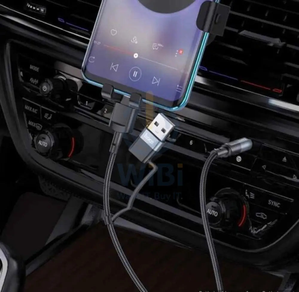 Hoco 2 in 1 Digital Audio Conversion Cable - Type-C / USB / 1 Meter / Black Accessories > Cables & Converters > Cables