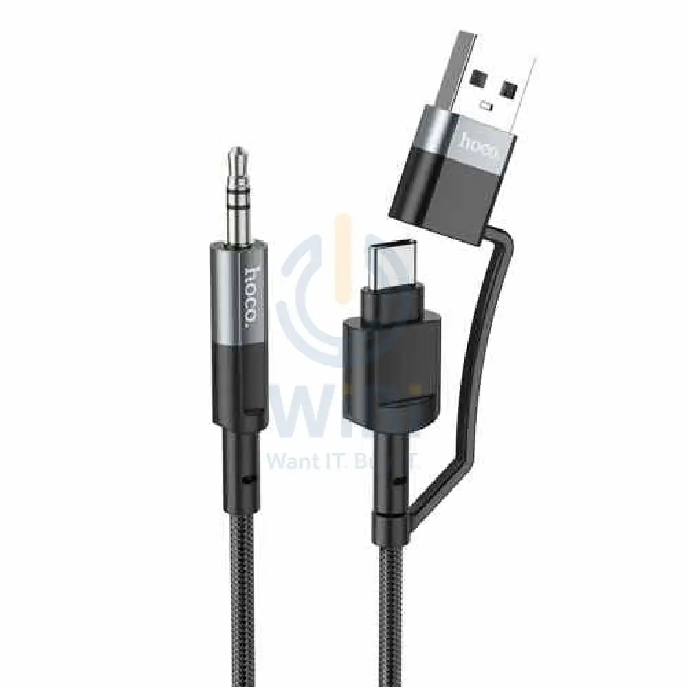 Hoco 2 in 1 Digital Audio Conversion Cable - Type-C / USB / 1 Meter / Black Accessories > Cables & Converters > Cables
