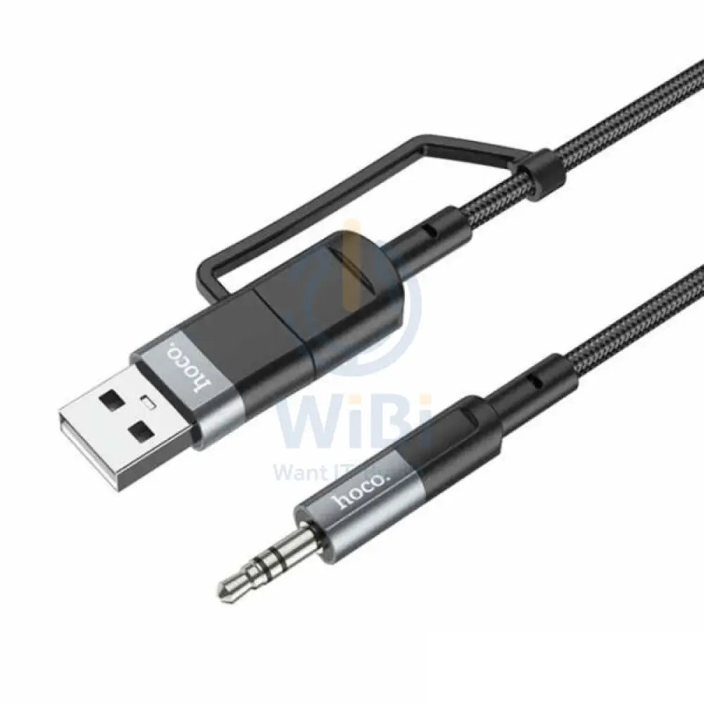 Hoco 2 in 1 Digital Audio Conversion Cable - Type-C / USB / 1 Meter / Black Accessories > Cables & Converters > Cables