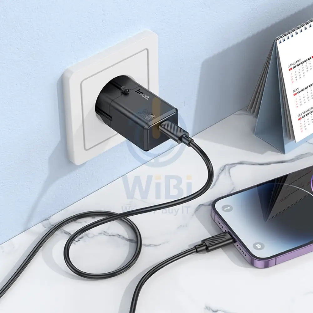 Hoco AC25 Mini Single Port Universal Travel Charger - PD 30W / USB-C / Black Accessories > Power Adapters