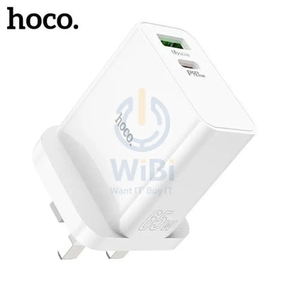 Hoco C113B High Power PD 65W Dual C Port Charger – White Accessories > Power Adapters