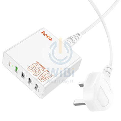 Hoco C114B Vision PD 65W USB-C / Type-C + 4 USB Five Ports Fast Charger Accessories > Power Adapters > Offer Zone