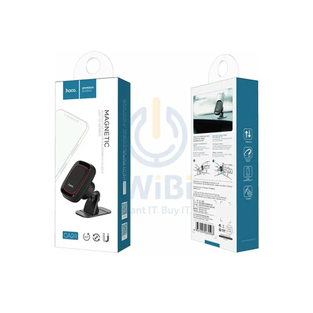 Hoco Ca24 Magnetic Car Mount Holder - Car Mounts / Silicone / Black Accessories > Mobiles & Tablets > Mobiles > Mobile