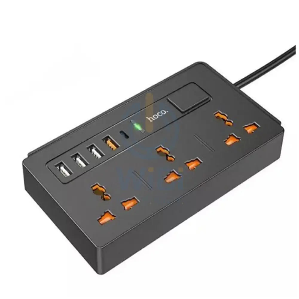 HOCO DC15 Two-In-One Multi-Socket Extension - 30W / 3 Way / Black