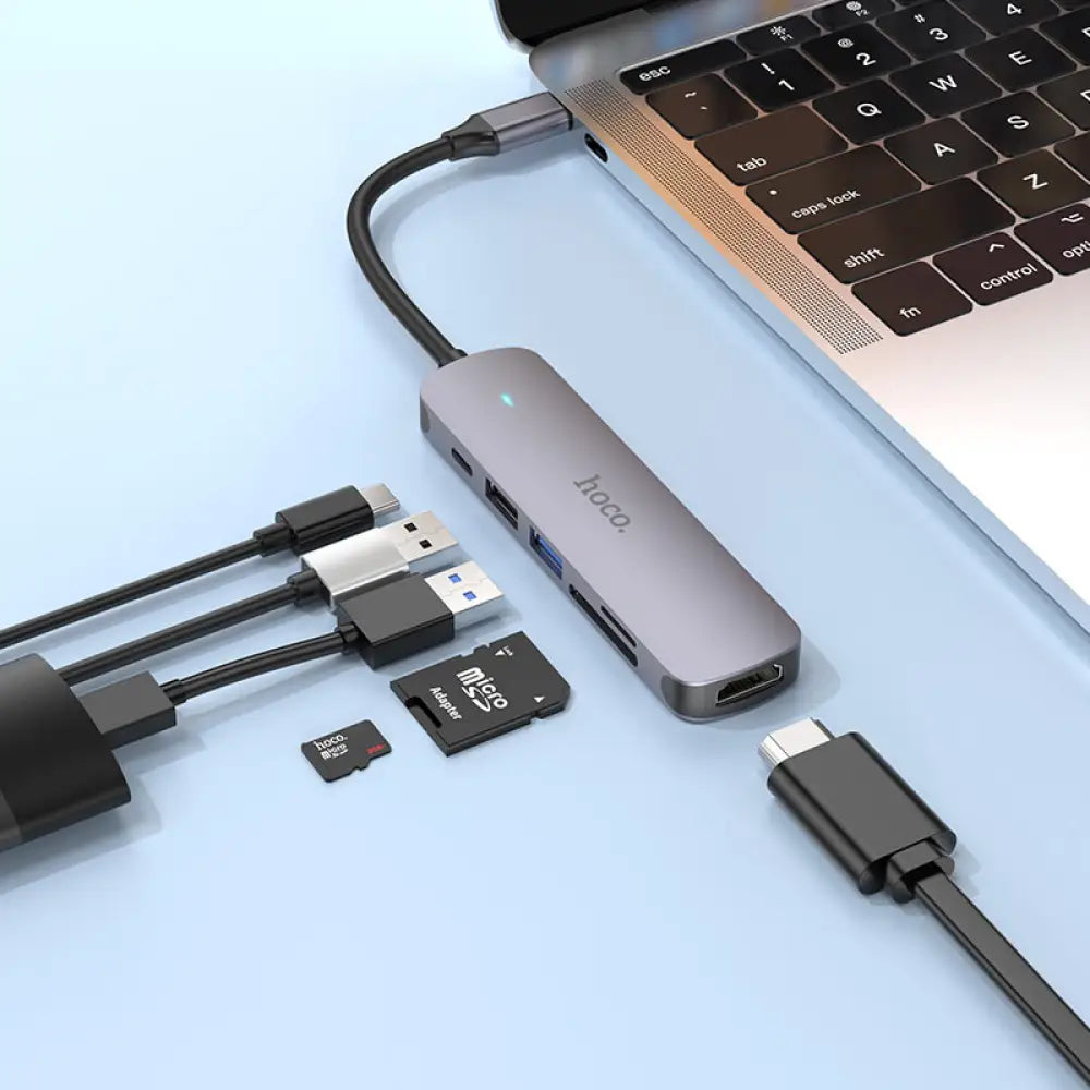 Hoco HB28 Adapter - Type-C / HDTV / USB3.0 / USB2.0 / SD / TF Accessories > Cables & Converters > Cables