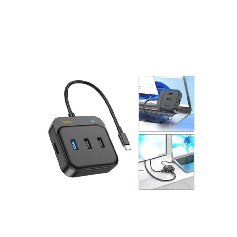 HOCO HB37 6 in 1 HDTV + RJ45 + USB3.0 + USB2.0x2 + PD100W Converter - Black Accessories > Cables & Converters > Cables
