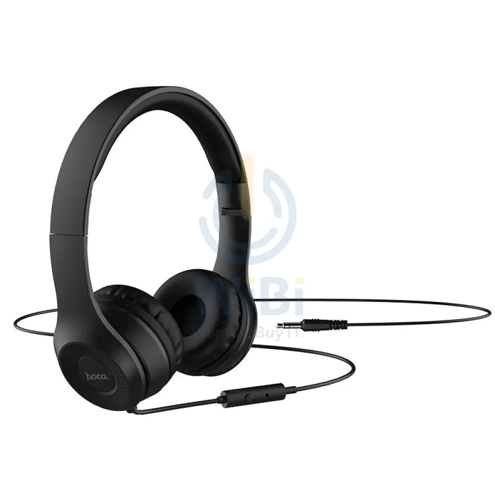 Hoco Headphones W21 Graceful Charm Wired Headset With Mic - Black Accessories > Audio > Headphones