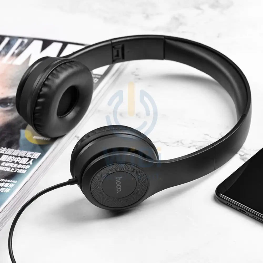 Hoco Headphones W21 Graceful Charm Wired Headset With Mic - Black Accessories > Audio > Headphones
