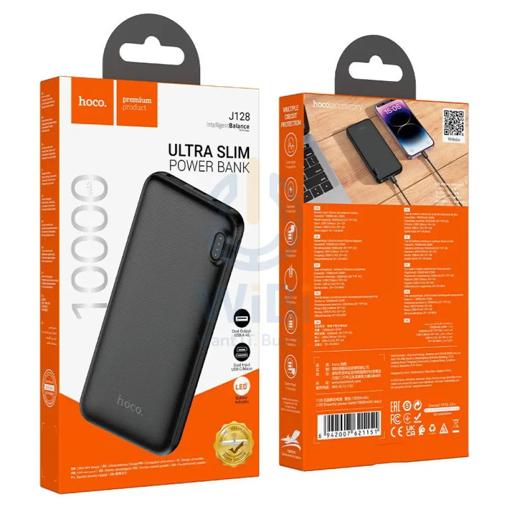 Hoco J128 Power Bank - 10,000mah / 32W / Black Accessories > Power Bank