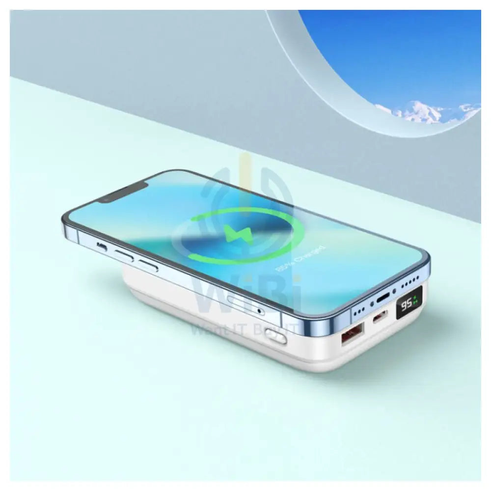 HOCO J88 Magnetic Wireless Charging Power Bank - 10,000mAh / White