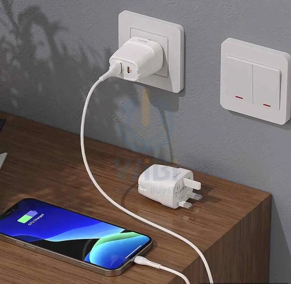 Hoco Mc35 PD20W + QC3.0 Fast Charger UK Plug Accessories > Power Adapters