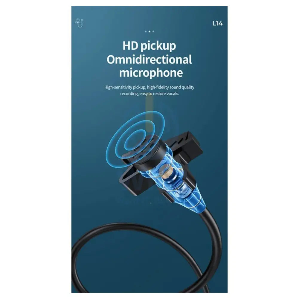 HOCO Microphone L14 lavalier - USB-C / 2 Meters / Black