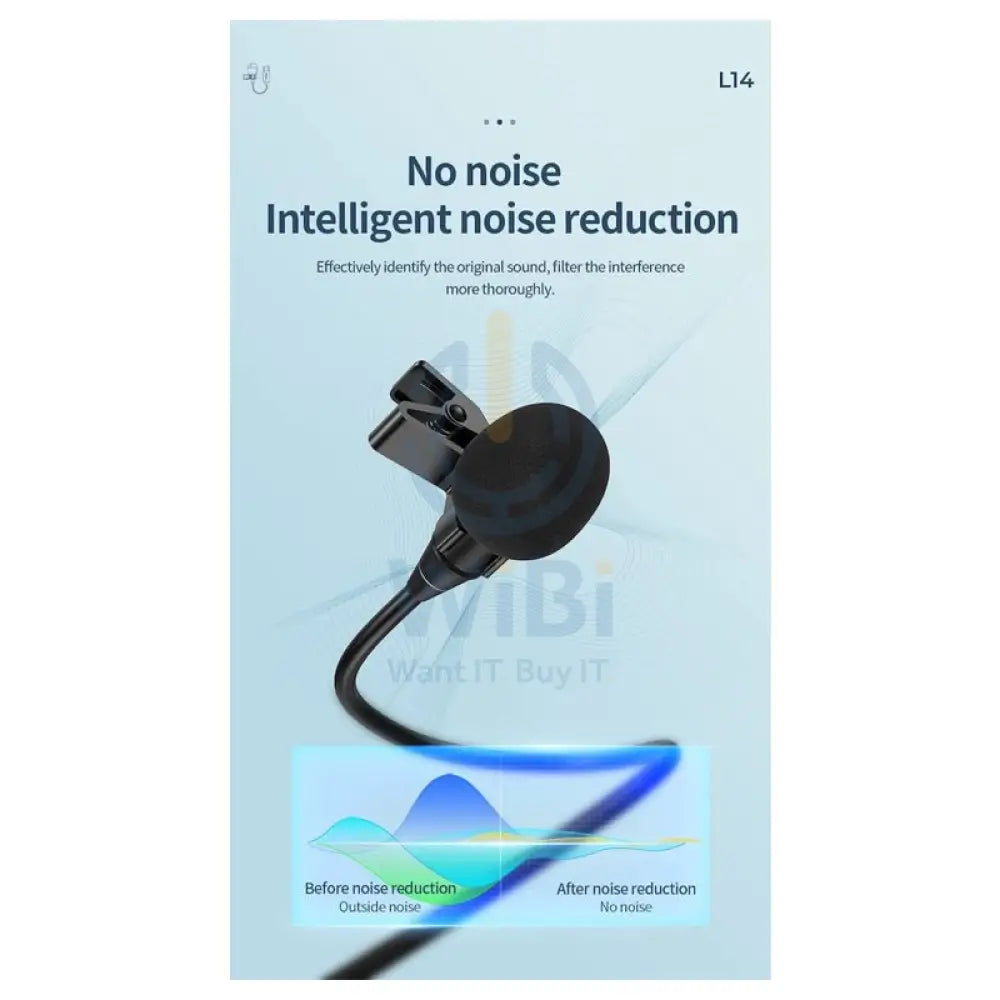 HOCO Microphone L14 lavalier - USB-C / 2 Meters / Black