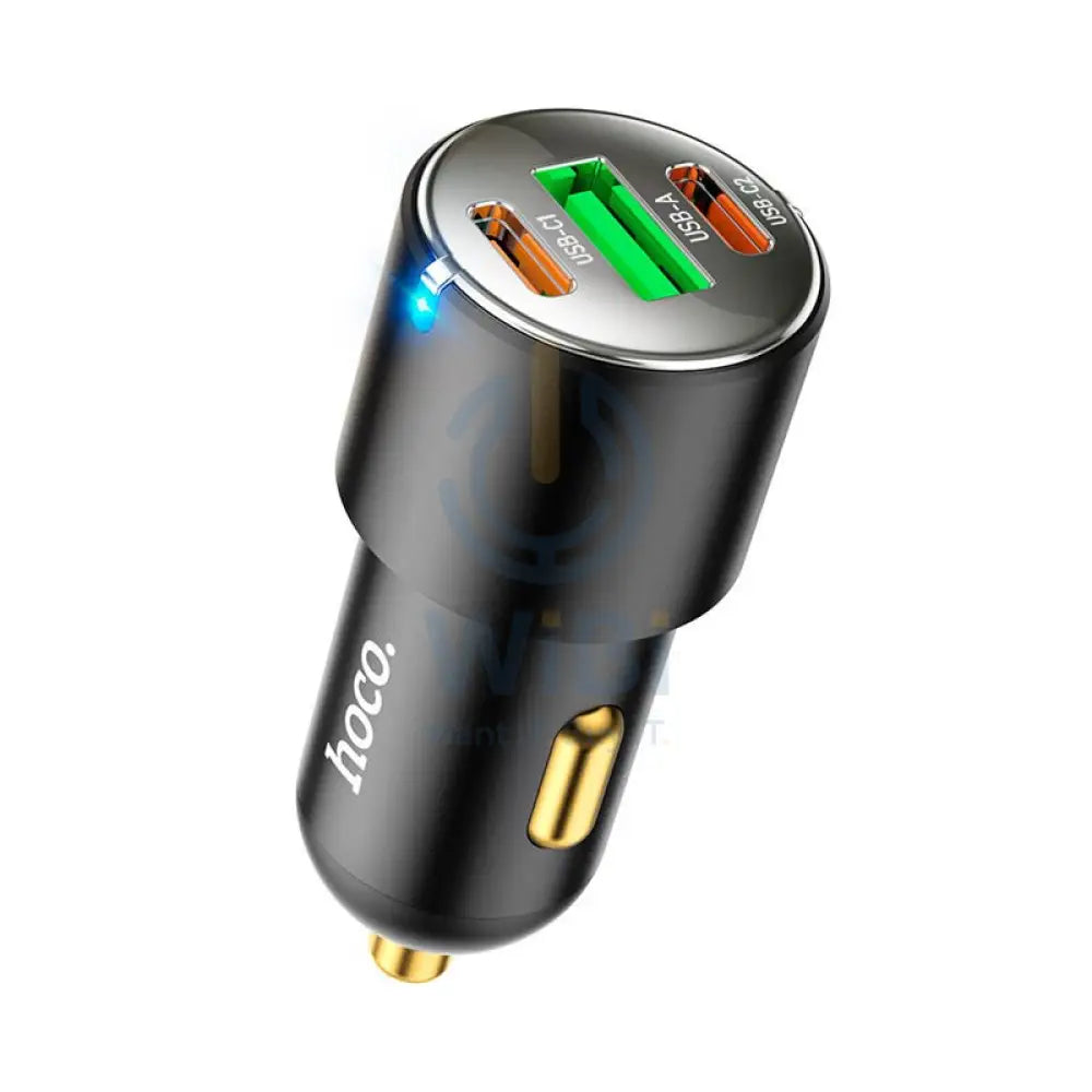 شاحن سيارة هوكو NZ6 PD45W مع كابل USB-C - USB-C / USB-A / أسود