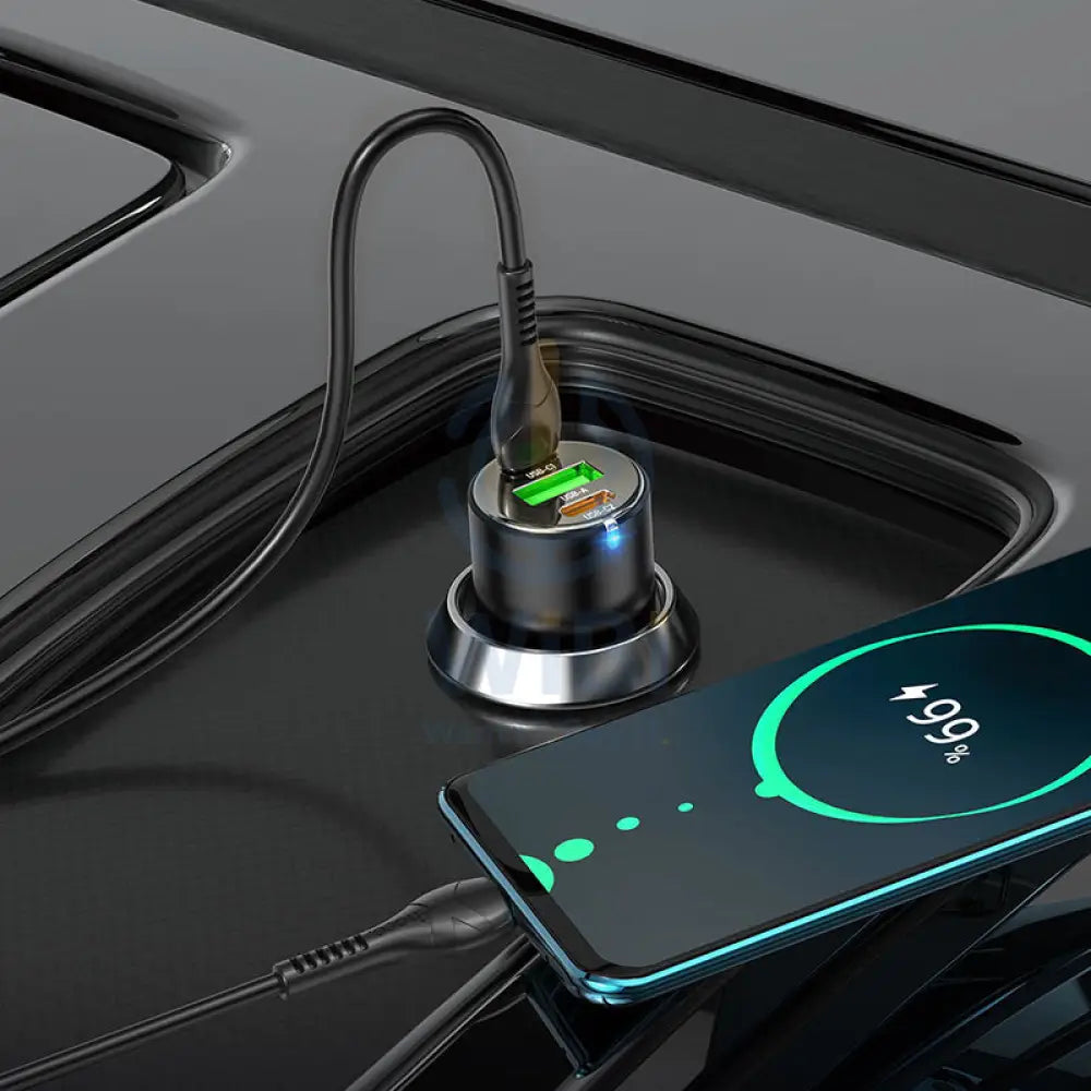 HOCO NZ6 Three-ports Mini Car Charger - 45W / Dual PD / QC3.0 / Green Accessories > Mobiles & Tablets > Mobiles > Car