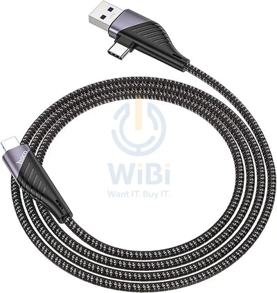 Hoco PD 20W 2-In-1 Super Fast Charging Type-C & Lightning Data Cable 1.2m- Black Accessories > Cables & Converters >