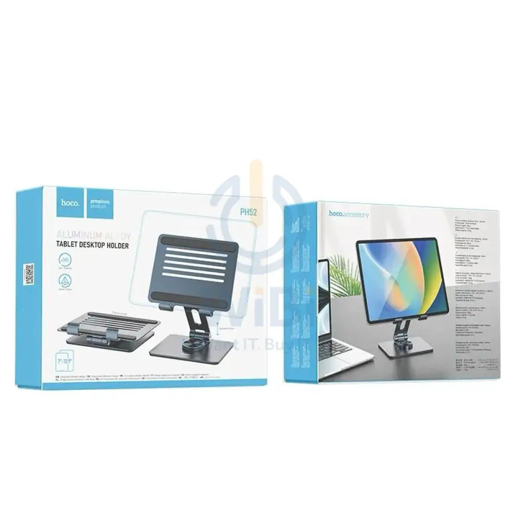 HOCO PH52 Aluminum Alloy Foldable 360° Rotatable Tablet Desktop Holder - Metal Gray Accessories > Mobiles & Tablets >