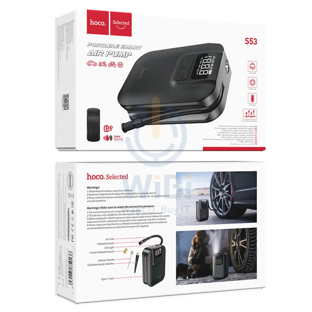 Hoco Portable Smart Air Pump S53 - Black Accessories > Smart Devices