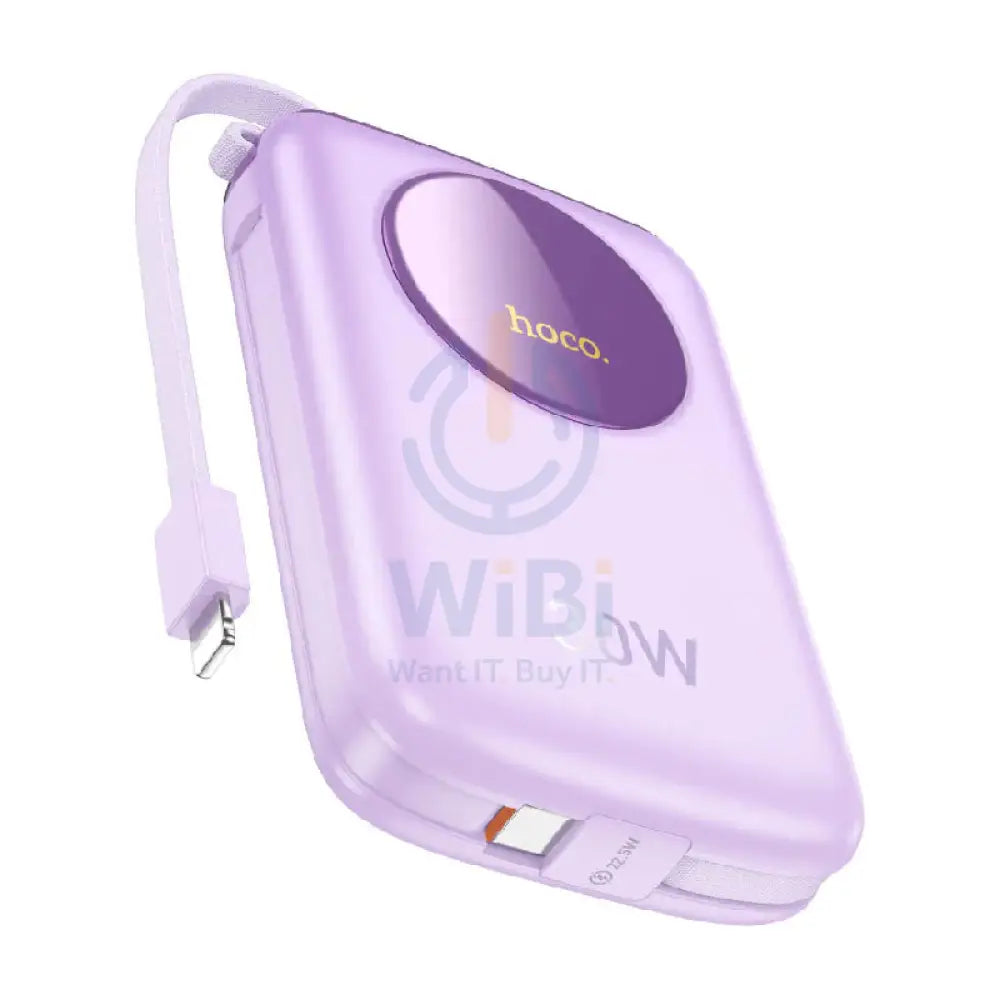 Hoco Q19 Lucky Power Bank with Digital Display and Cable - 30W / 10000mAh / Purple Accessories > Power Bank