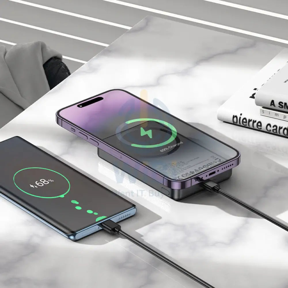 Hoco Q34 Magnetic Power Bank - 10,000mah / 20W / Metal Grey Accessories > Power Bank