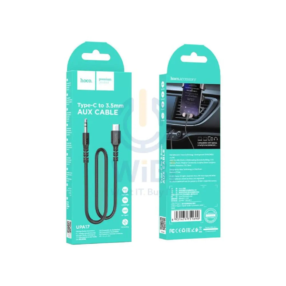 HOCO Type-C to 3.5mm AUX Cable - 1M / Black Accessories > Cables & Converters > Cables