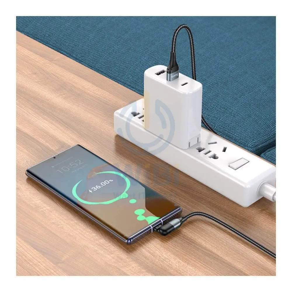 HOCO U100 Orbit Charging Data Sync Cable - USB to USB-C / 1.2 Meters / Black