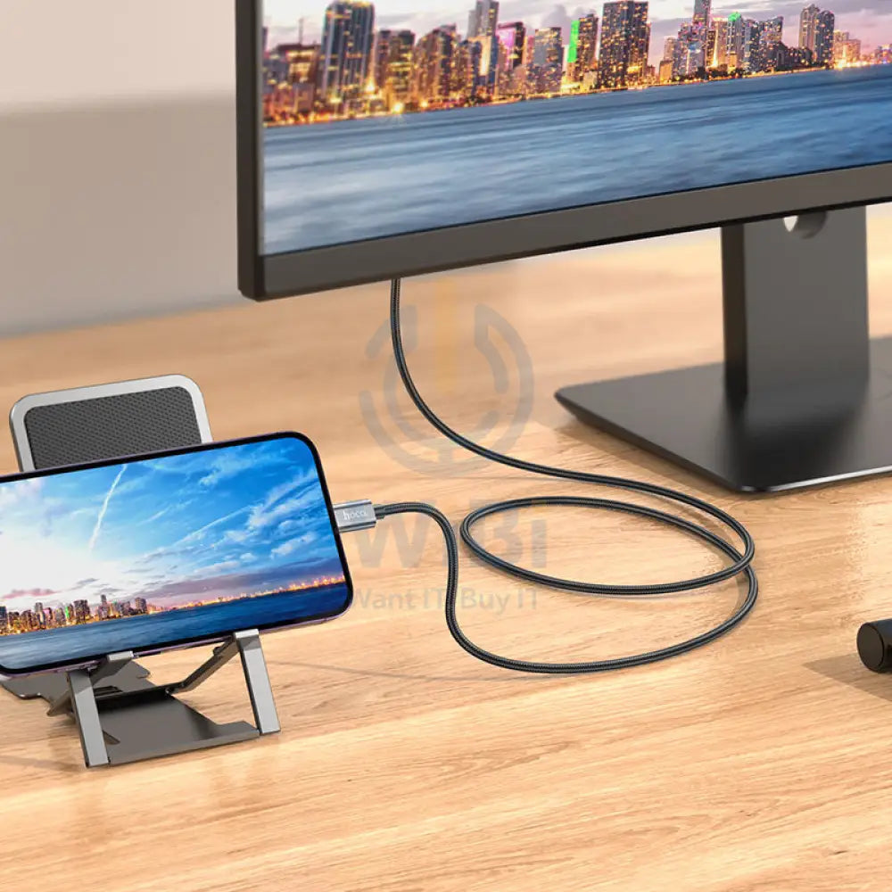 HOCO UA27 HD On-Screen Cable - 2 Meters / Lightning / HDMI / Metal Grey Accessories > Cables & Converters > Cables