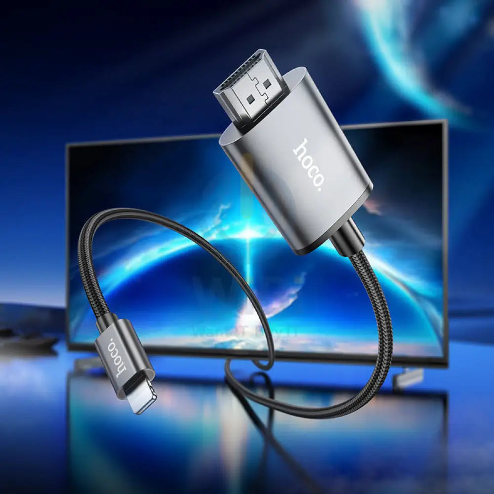 HOCO UA27 HD On-Screen Cable - 2 Meters / Lightning / HDMI / Metal Grey Accessories > Cables & Converters > Cables