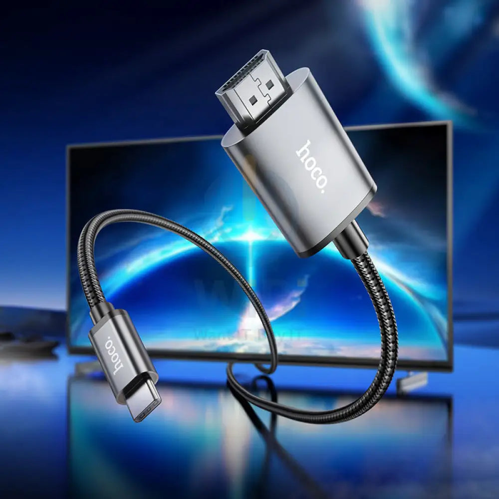 HOCO UA27 HD On-Screen Cable - 2 Meters / USB-C / HDMI / Metal Grey Accessories > Cables & Converters > Cables