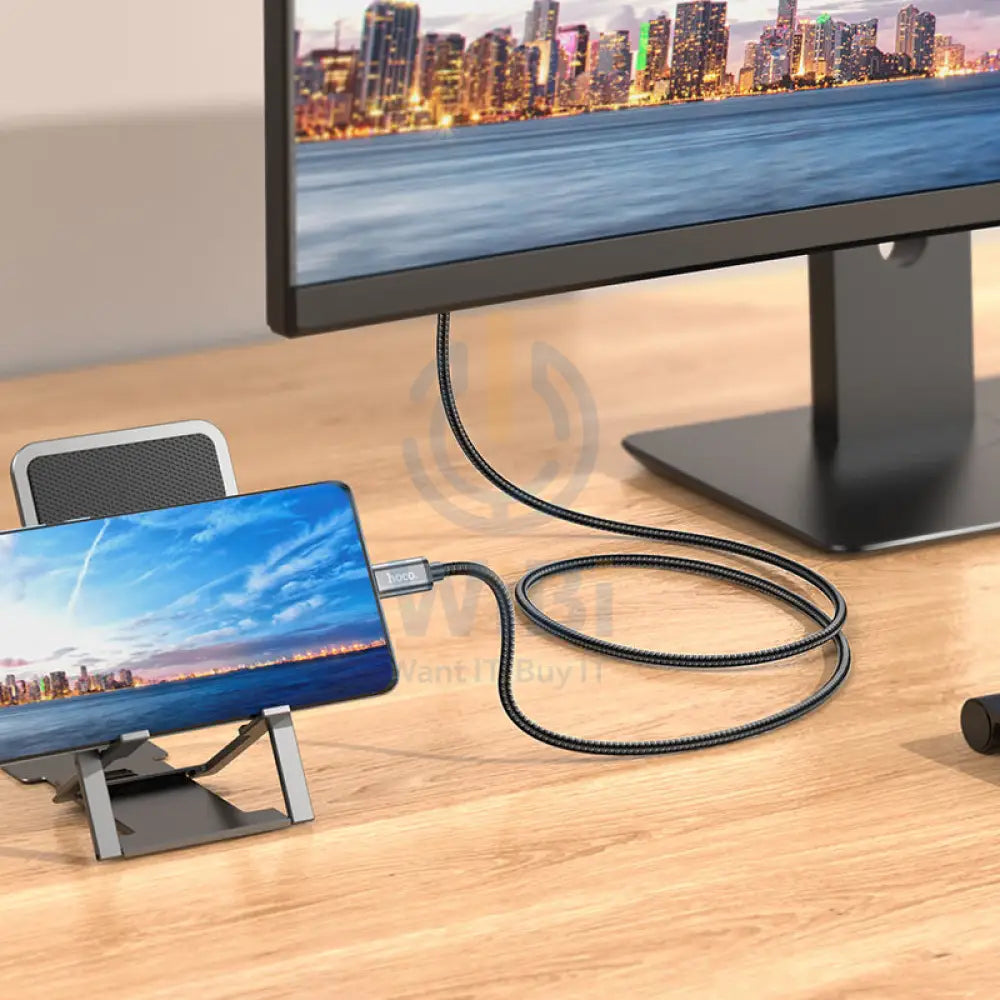 HOCO UA27 HD On-Screen Cable - 2 Meters / USB-C / HDMI / Metal Grey Accessories > Cables & Converters > Cables